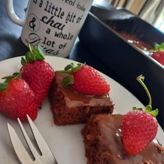 A picture of Chocolate poke cake.