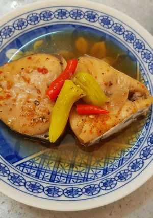 Hình của món Cá thu kho cay.