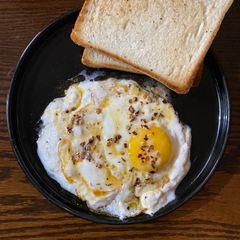 Easy and delicious Turkish Egg (with fried egg) A picture of Easy and delicious Turkish Egg (with fried egg).