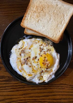 A picture of Easy and delicious Turkish Egg (with fried egg).