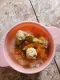 Sup baso ayam tahu + tomato for kayra "Mpasi 10 bulan"