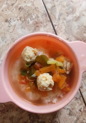 Foto resep Sup baso ayam tahu + tomato for kayra "Mpasi 10 bulan"