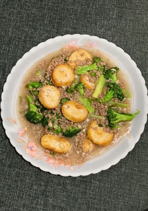 Foto resep Mun Tofu Daging Giling dengan Brokoli