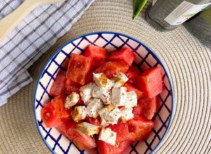 Foto principal de Ensalada de sandía y queso feta con vinagreta