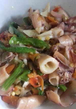 Foto resep Oseng-oseng cumi asin kacang panjang