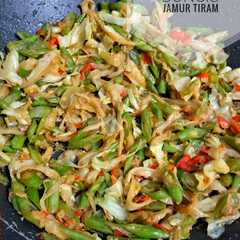 A picture of Tumis buncis jamur tiram.