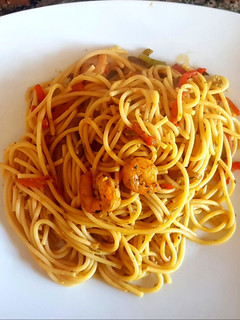 Una foto de Spaghetti "mar y tierra". #másconmenos