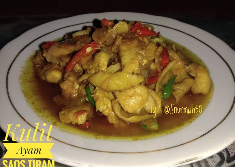Kulit ayam saos tiram