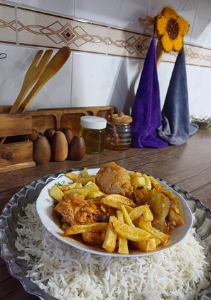 عکسی از دستور 🌼خورشت قیمه بادمجان با مرغ🌼