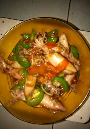 Foto resep Cumi saus tiram pedas