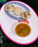 Rice flour Instant Idlis, Sambar
