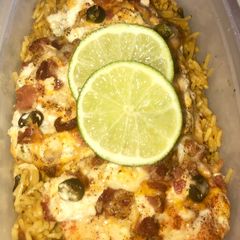 A picture of Jalepeno popper hassle back chicken.
