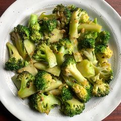 Pan-fried Broccoli with Sesame Oil & Oyster Sauce A picture of Pan-fried Broccoli with Sesame Oil & Oyster Sauce.