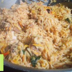 A picture of Beef pulao biryani.