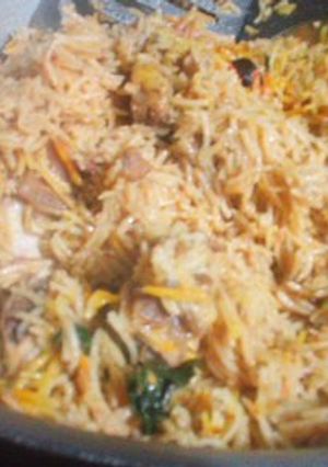 A picture of Beef pulao biryani.