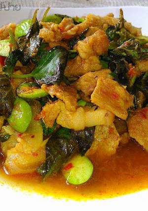 รูปของ ผัดเผ็ดสะตอหมูสามชั้น