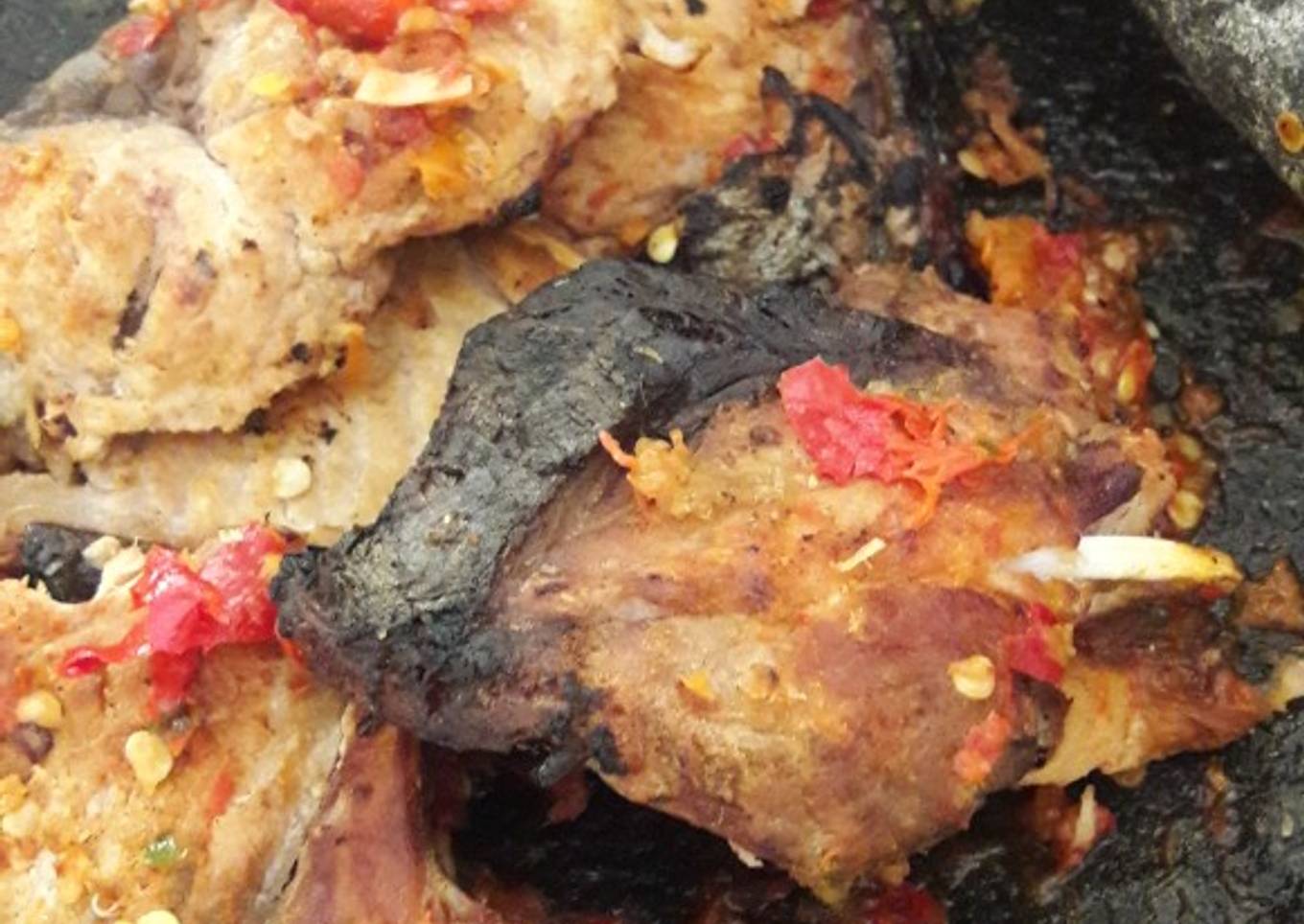Ikan pari sambal geprek