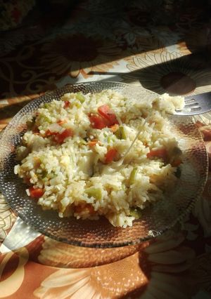 Una foto de Risotto de verduras vegetariano!