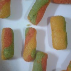 A picture of Tri colour Kaju roll.