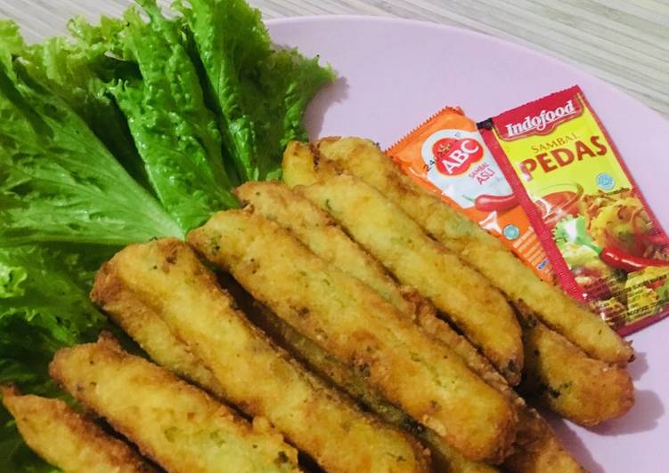 Stik kentang keju brokoli
