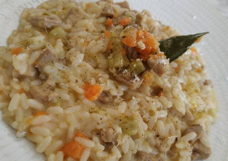 Risotto con straccetti di prosciutto