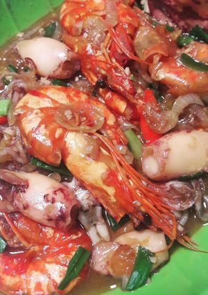 Foto resep Seafood Pedas Asam Manis
