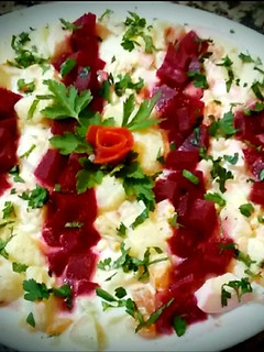 A picture of American potato salad.