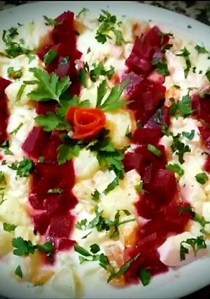 A picture of American potato salad.