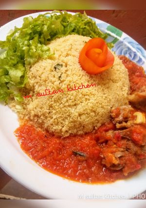 A picture of Cous cous And stew.