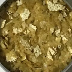 A picture of Papad poha (roasted).