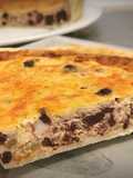 Quiche de Morcilla, Repollo, Pera y Piñones