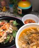 Gỏi rau muống bào lòng gà - Miến măng gà