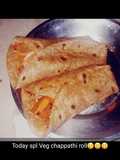 பனீர் வெஜ் சப்பாத்திரோல் (Paneer veg chappathi roll recipe in tamil)