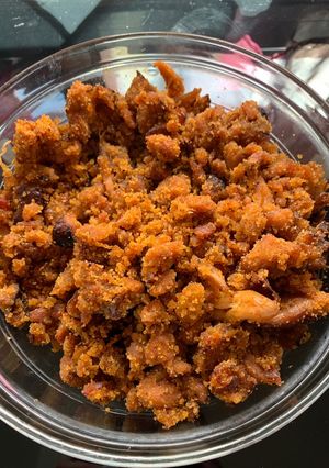 Una foto de Migas con chorizo y bacon