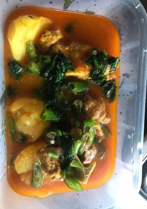 A picture of Potato lame curry.