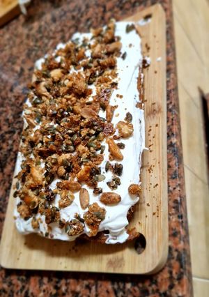 Una foto de Carrot cake con granola de Jordi Cruz
