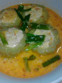 Foto resep Pare isi tahu telor masak santan mantap