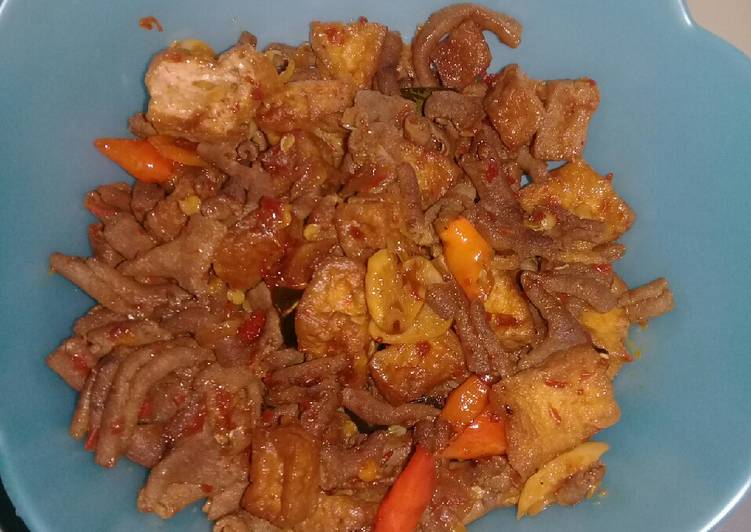 Oseng pedas usus & tahu