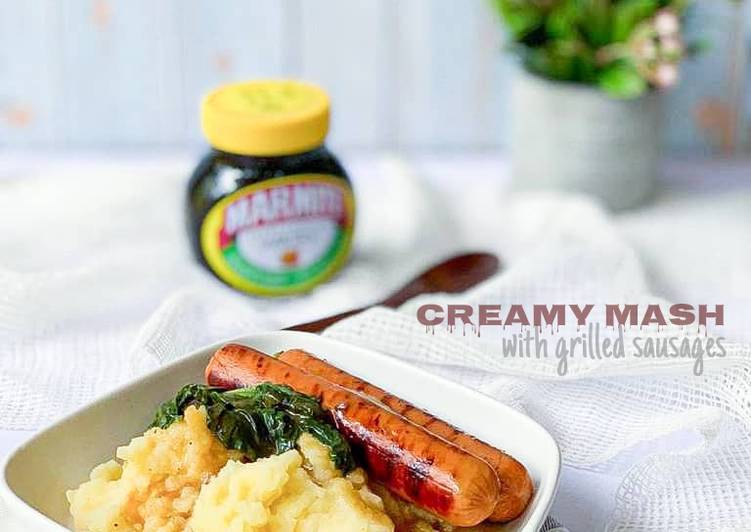 Creamy Mash with Grilled Sausages