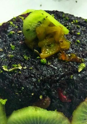 A picture of Beetroot & kiwi halwa.