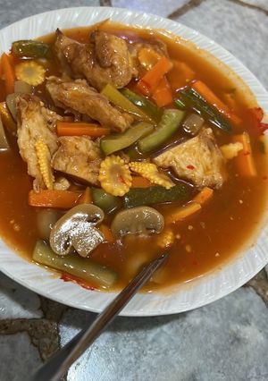 Foto resep Ayam asam manis vegetarian