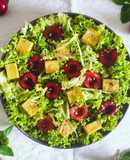Tofu di ceci con insalata alle ciliegie semi di sesamo e citronette alla menta