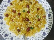 A picture of sabudana or sago khichdi
