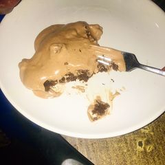 A picture of Chocolate cake in pan (egg less)🍽.