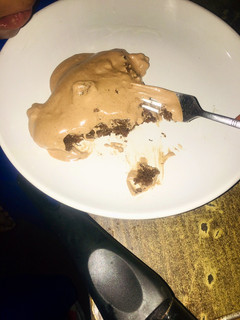 A picture of Chocolate cake in pan (egg less)🍽.