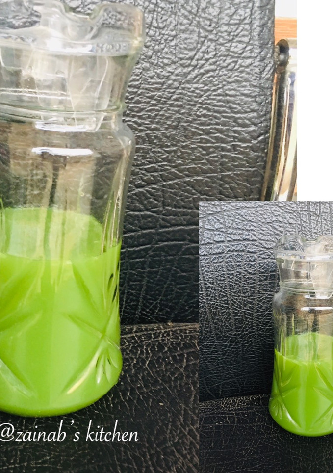A picture of Cucumber, mint leaf & lemon juice🥒🍋.