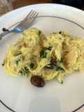 Baccalà mantecato (Firenze style) con olive taggiasche in pentola “atomica” in barca