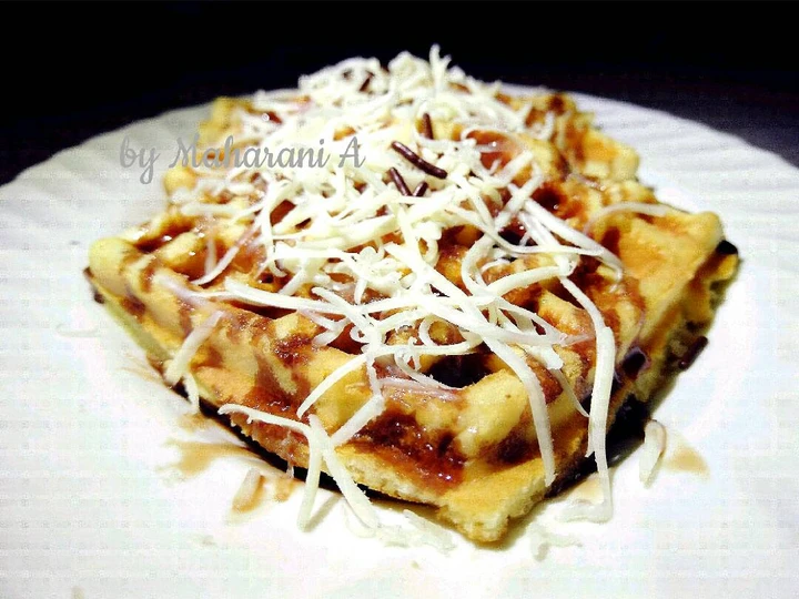 Langkah Gampang Membikin Resep  Waffle Cokjumpuk (Coklak keju empuk) yang Bisa Manjain Lidah, Enak