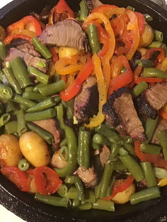 A picture of California Farm Meat and Sweet Peppers Dinner.