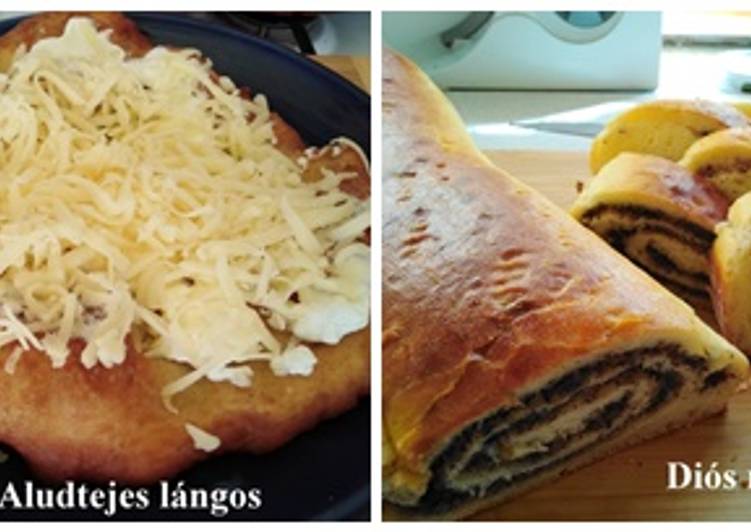 Aludttejes lángos és diós mákos rúd